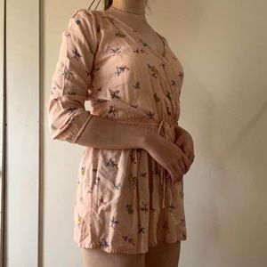 Light pink floral Hollister romper